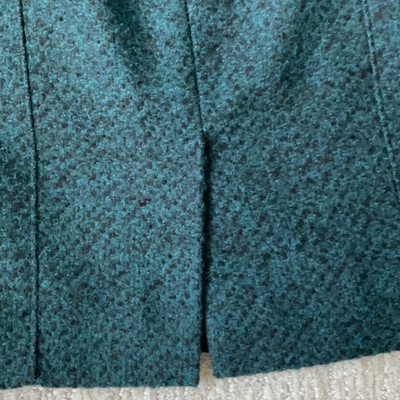 Banana Republic Textured Flannel Pencil Career Skirt Black and Teal - Picture 8 of 11